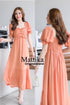 Summer Puff Sleeves Layer Ruffle Neckline Sundresses